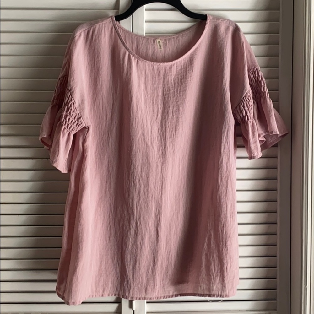 Blush pink 3/4 sleeved blouse